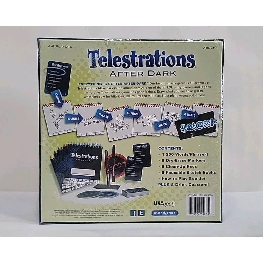 Telestrations Twist After Dark Game Adult Party Board Game Sealed New 4-8 Age
